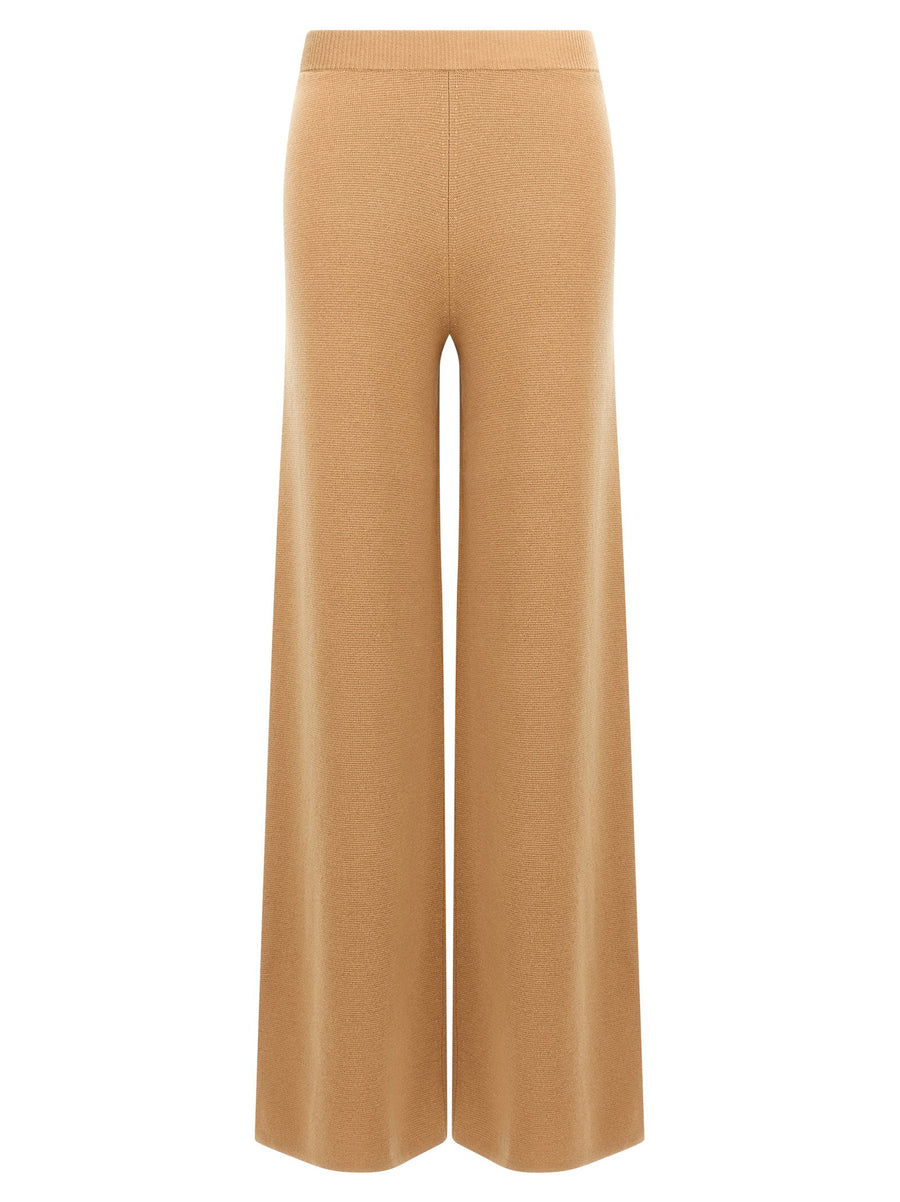 Max Mara Judy Pants Luxury Wool Cashmere Trousers For Women With Back Pleats And Elastic Waist Wide Leg