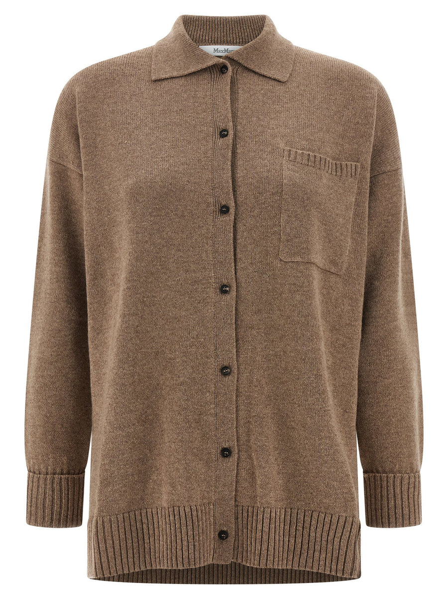 Max Mara Bull Cardigan 100 Percent Cashmere Brown For Women Luxurious Warmth And Timeless Style