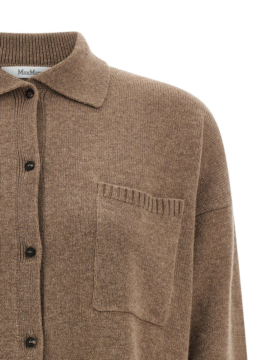 Max Mara Bull Cardigan 100 Percent Cashmere Brown For Women Luxurious Warmth And Timeless Style