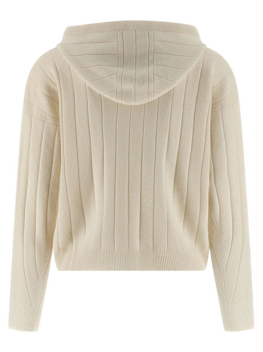 Cashmere Cardigan Rubiera By Max Mara Hooded Cropped White For Women Luxurious Warmth And Modern Tailoring