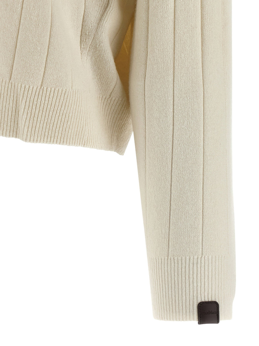 Cashmere Cardigan Rubiera By Max Mara Hooded Cropped White For Women Luxurious Warmth And Modern Tailoring
