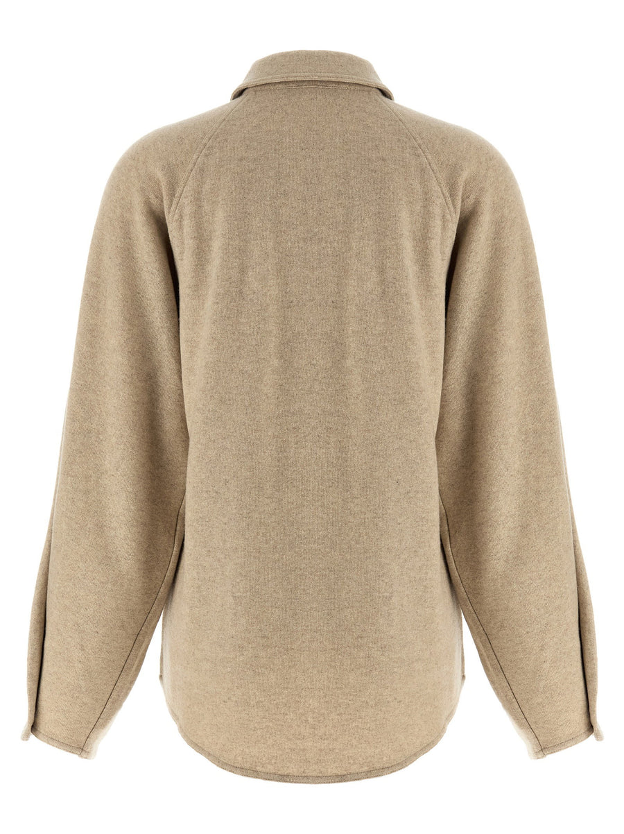 Max Mara Ceci Overshirt Luxury Cashmere-Blend Flannel For Women With Tone-On-Tone Logo Embroidery