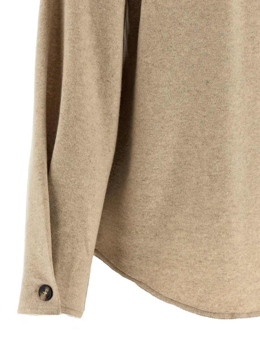 Max Mara Ceci Overshirt Luxury Cashmere-Blend Flannel For Women With Tone-On-Tone Logo Embroidery