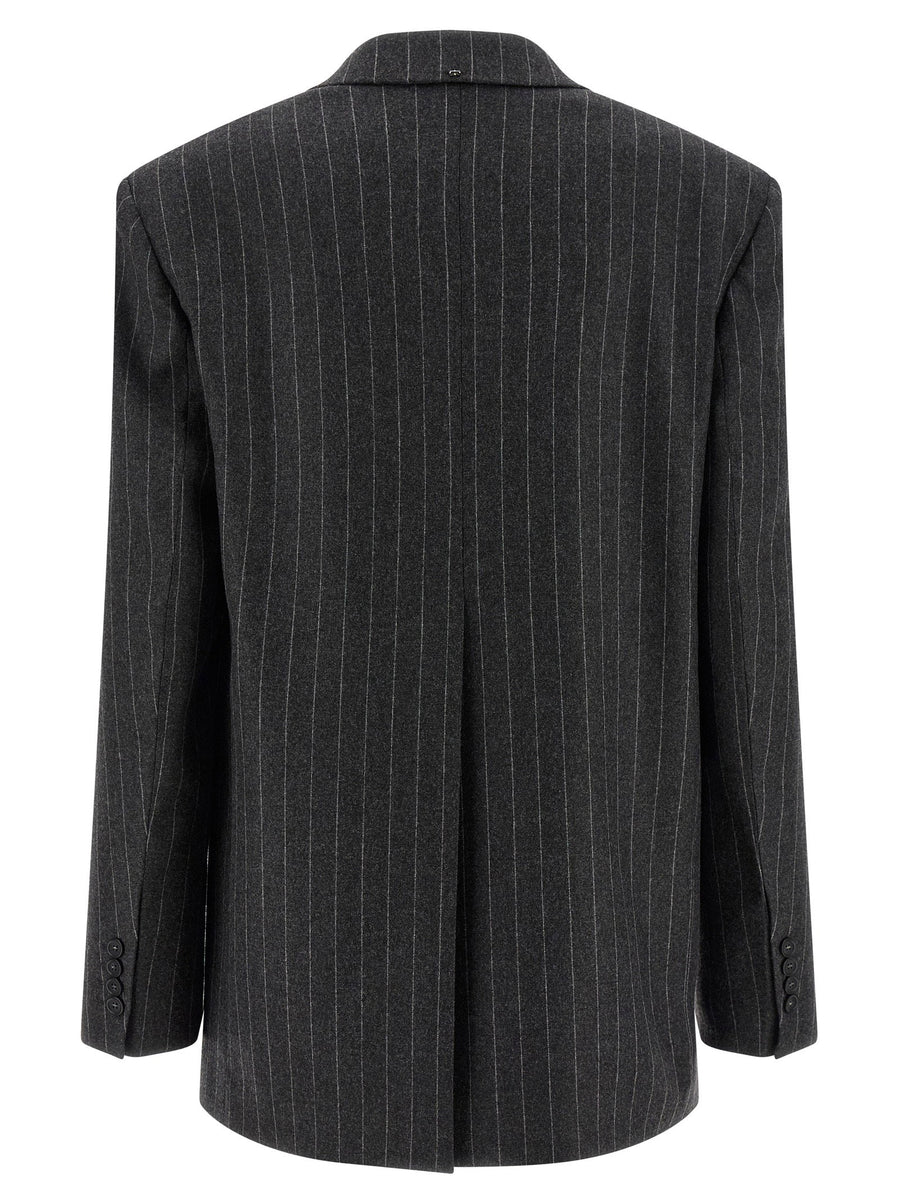 Sportmax Belford1234 Gray Wool Viscose Stretch Blazer For Women Tailored Comfort Desk To Evening