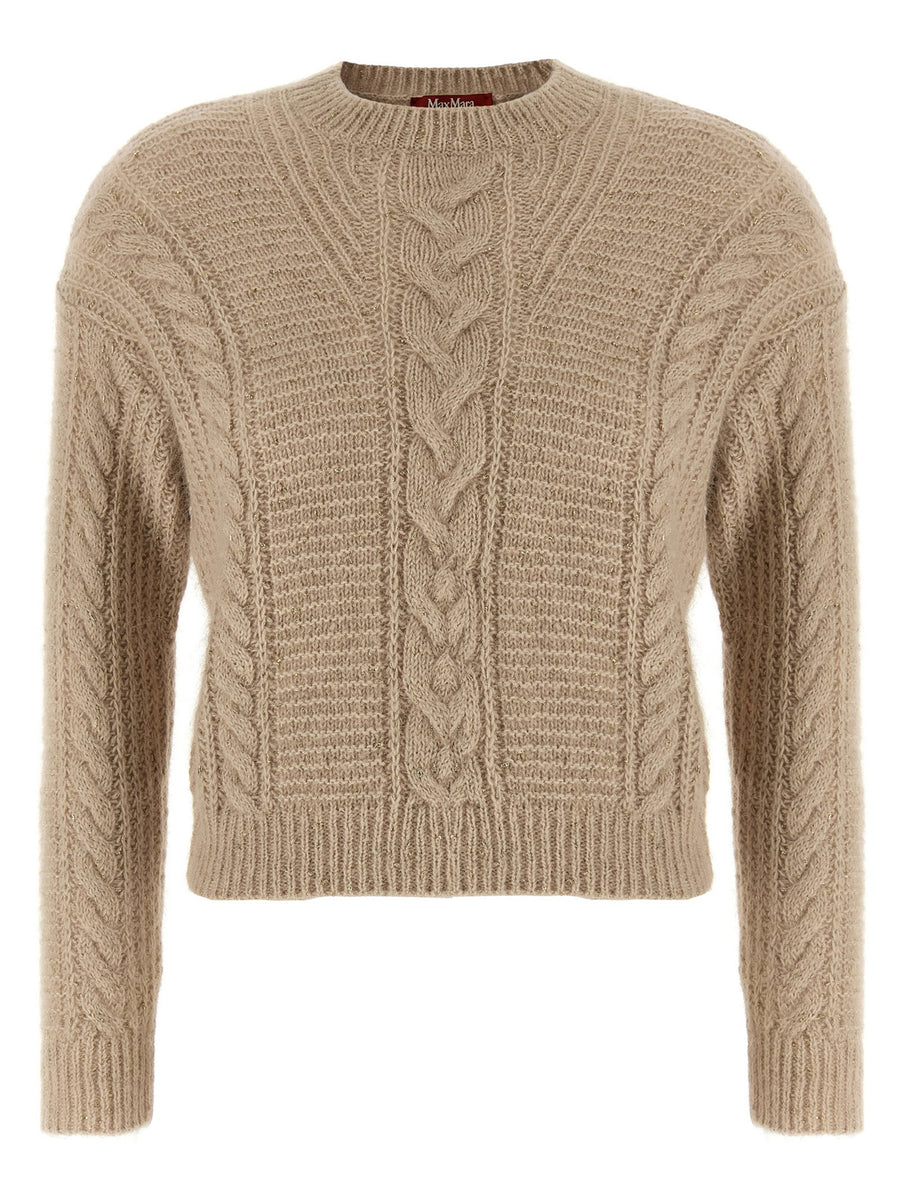 Max Mara Studio Crasso Cropped Sweater In Luxurious Alpaca Blend With Braided Detailing For Women