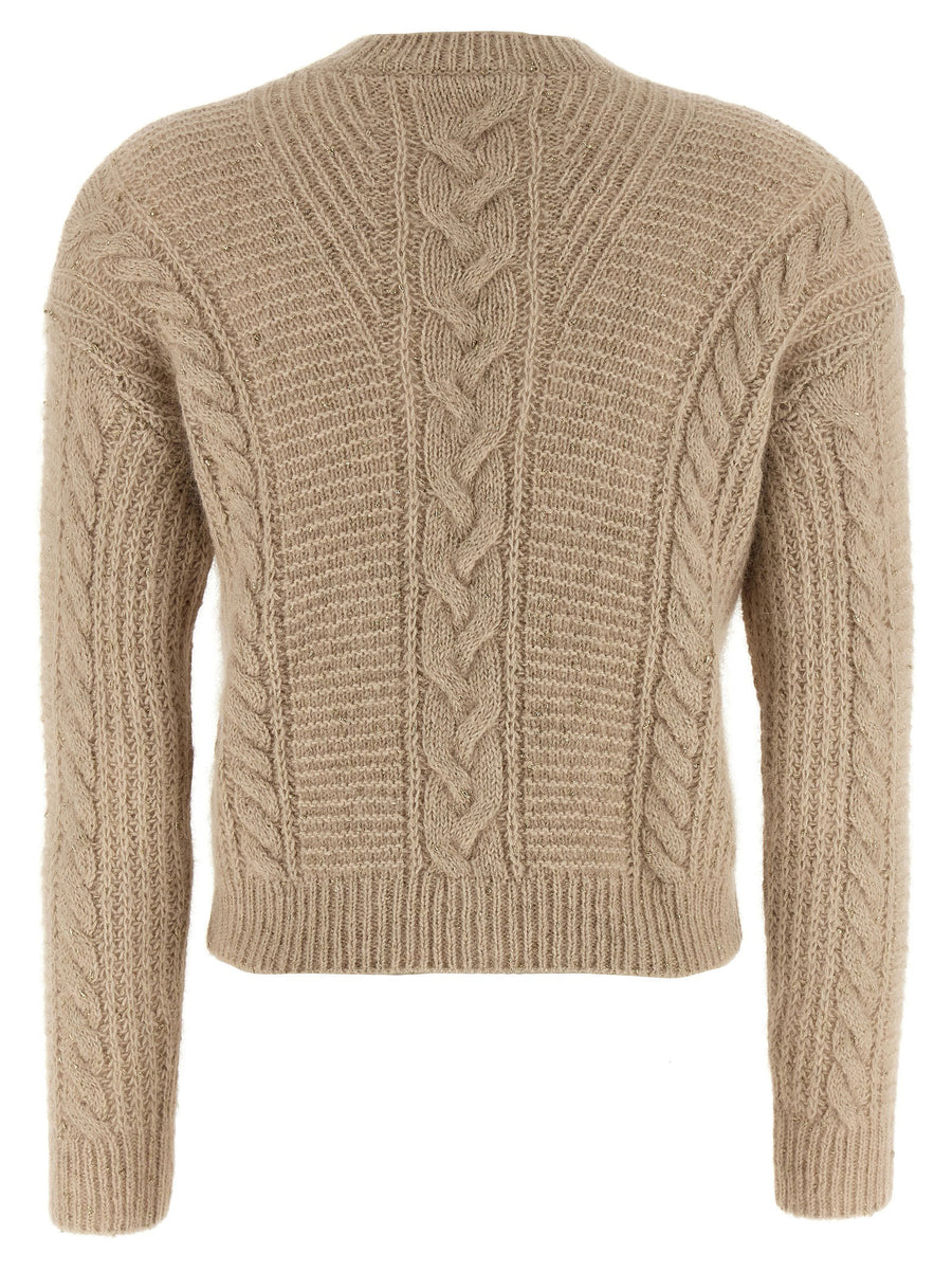 Max Mara Studio Crasso Cropped Sweater In Luxurious Alpaca Blend With Braided Detailing For Women