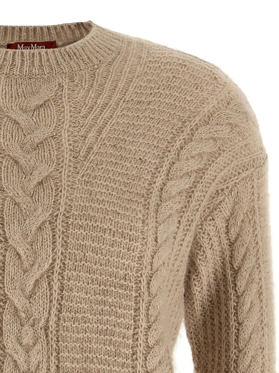 Max Mara Studio Crasso Cropped Sweater In Luxurious Alpaca Blend With Braided Detailing For Women