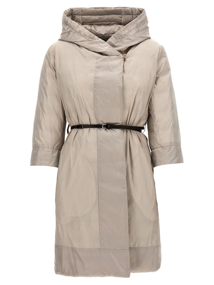 Max Mara The Cube Novef Reversible Down Jacket for Women Waterproof Midi White Luxury Satin