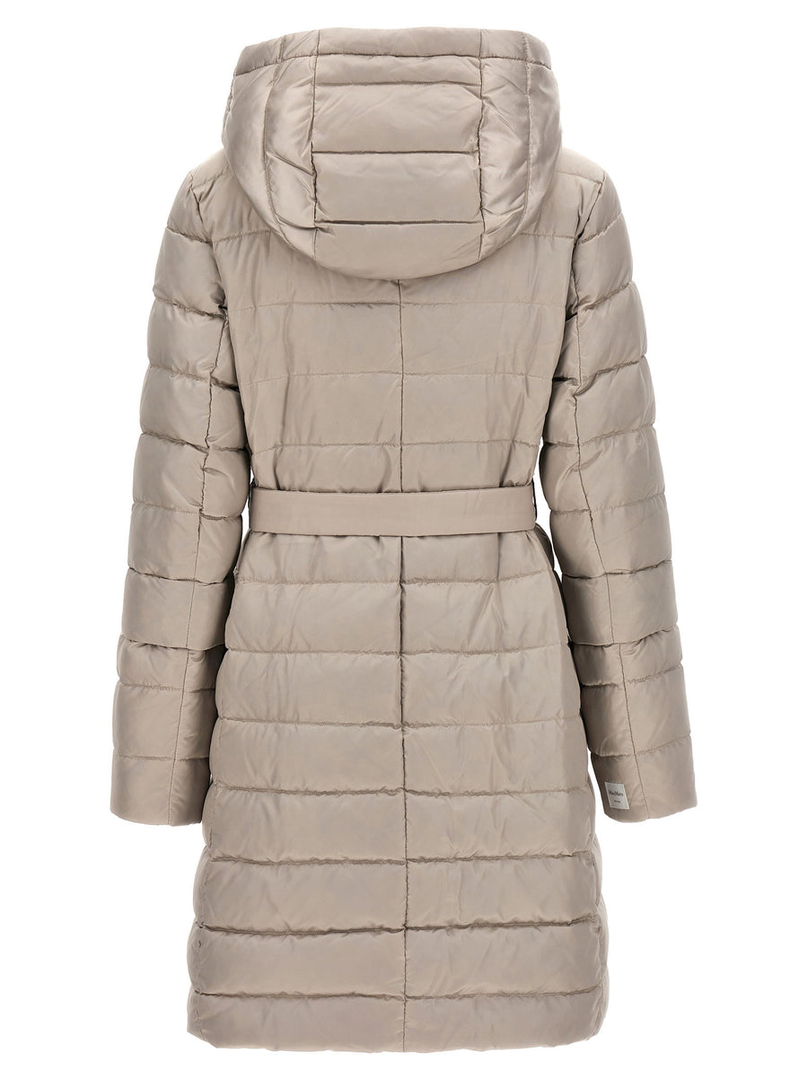 Max Mara The Cube Novef Reversible Down Jacket for Women Waterproof Midi White Luxury Satin