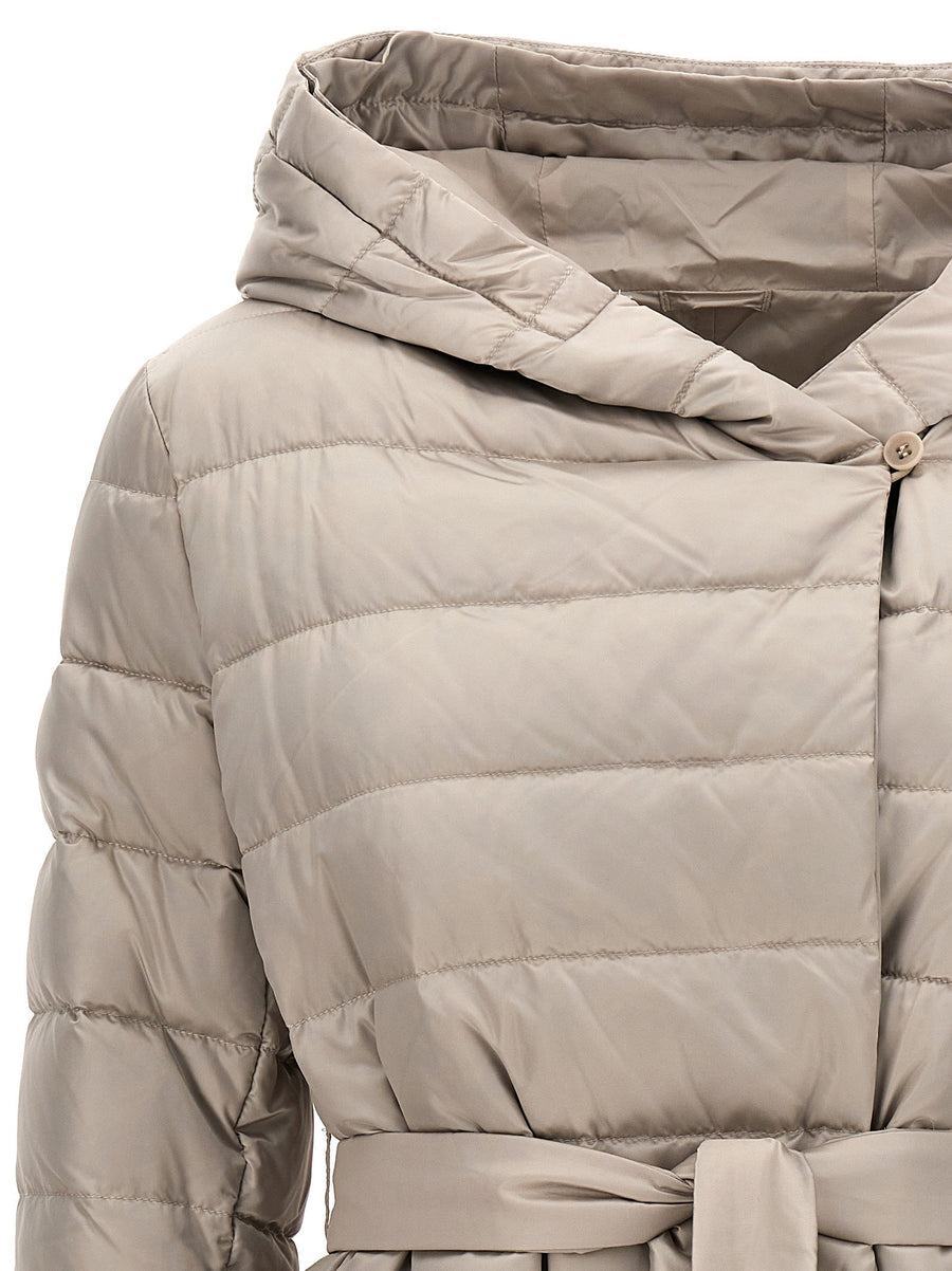 Max Mara The Cube Novef Reversible Down Jacket for Women Waterproof Midi White Luxury Satin