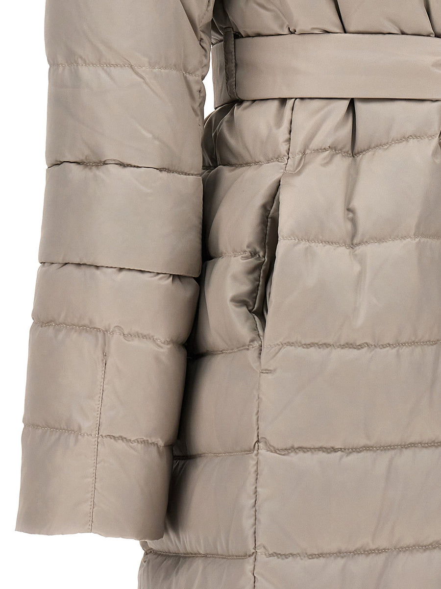 Max Mara The Cube Novef Reversible Down Jacket for Women Waterproof Midi White Luxury Satin