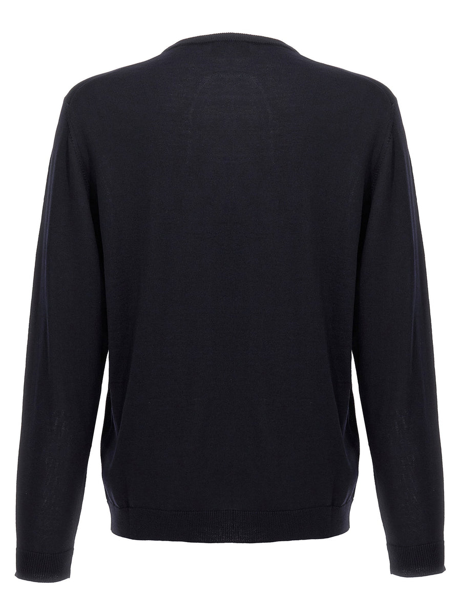 Roberto Collina Merino Wool Crew Neck Sweater Blue for Women