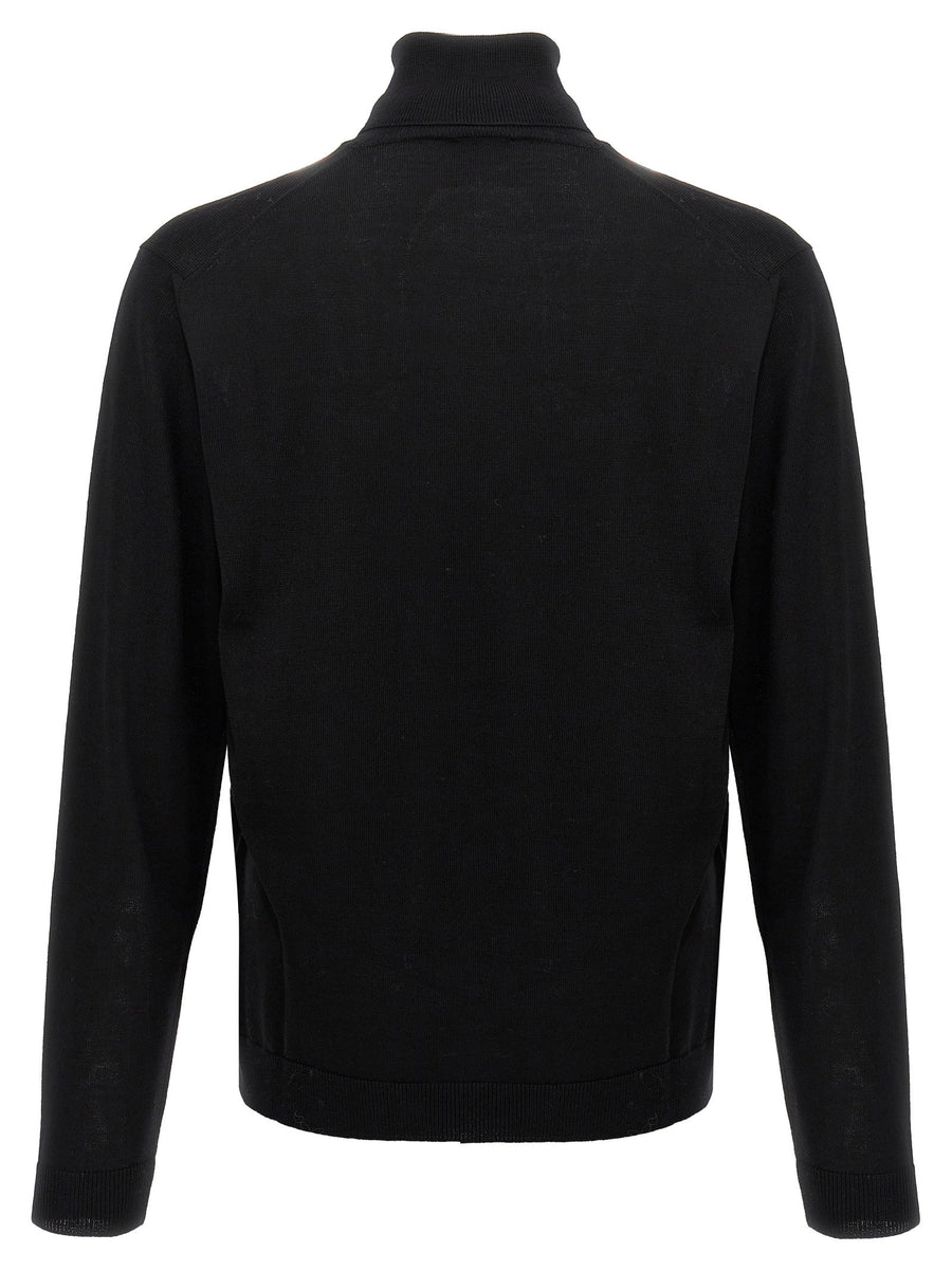 Roberto Collina Merino Wool Turtleneck Sweater for Men Premium Black High Neck Warmth