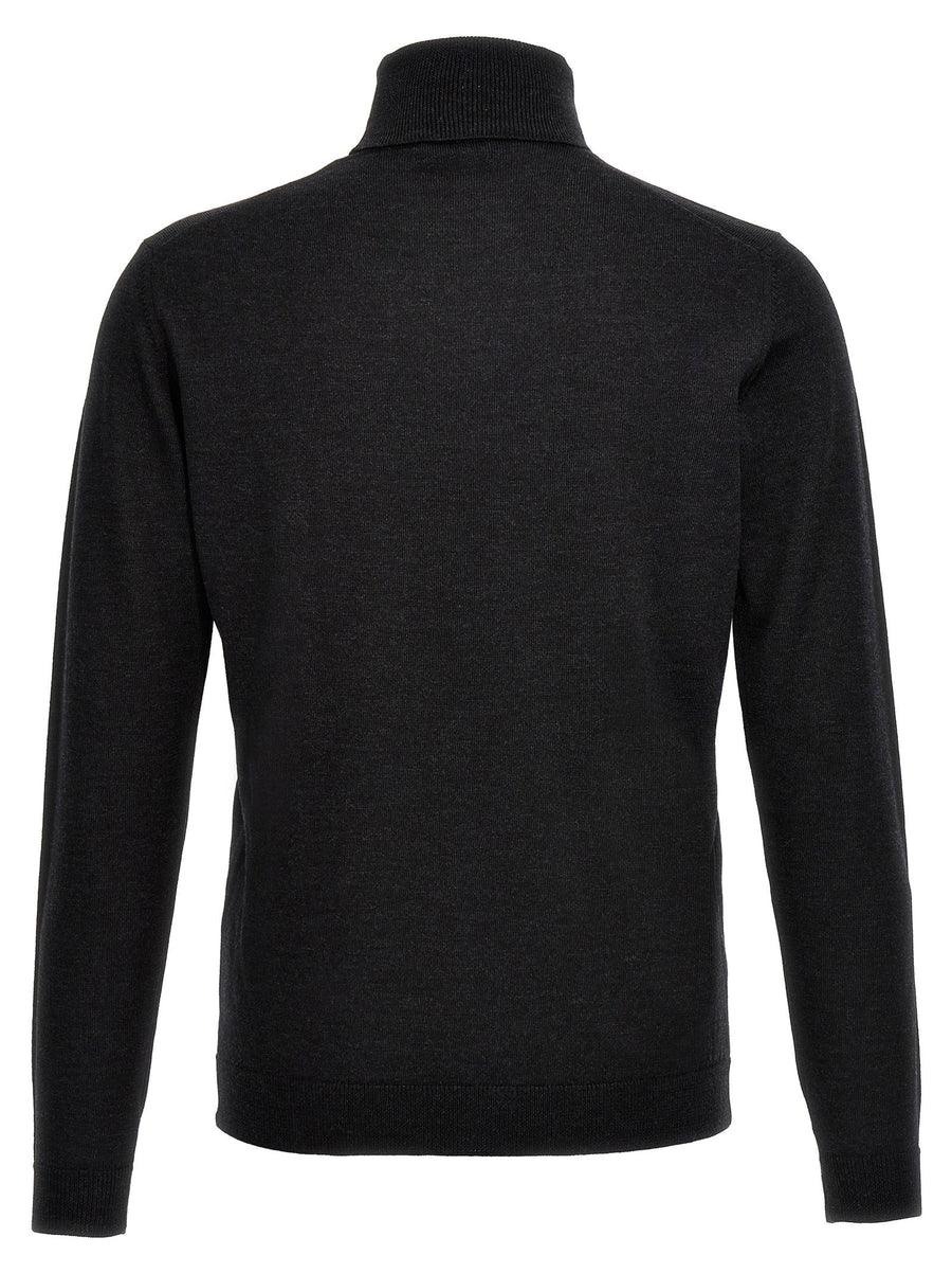 Roberto Collina Merino Wool Turtleneck Sweater For Men Luxury Gray Knit Warmth Premium