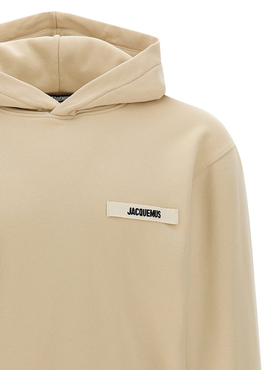 Jacquemus Le Hoodie Grosgrain Hoodie Beige Men One Hundred Percent Cotton