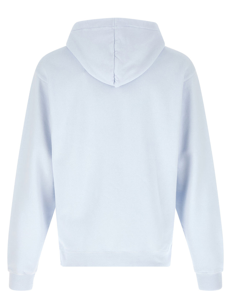 Jacquemus Le Hoodie Gros Grains Sweatshirt For Men Light Blue Premium 100 Percent Cotton Built In Hood Logo Patch