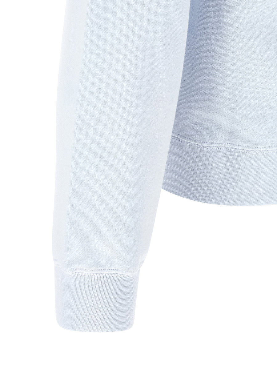 Jacquemus Le Hoodie Gros Grains Sweatshirt For Men Light Blue Premium 100 Percent Cotton Built In Hood Logo Patch