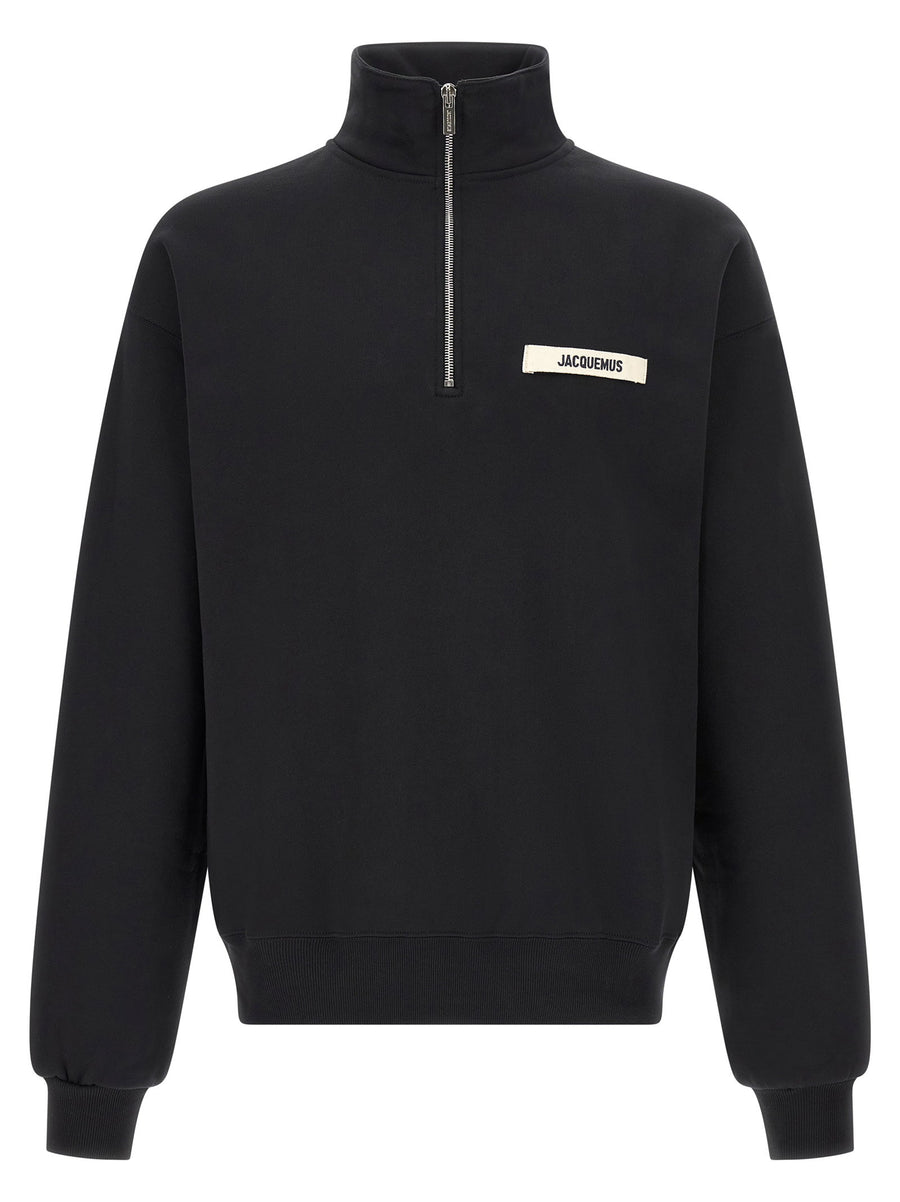 Jacquemus Le Camionneur Gros Grain Sweatshirt For Men Black Cotton
