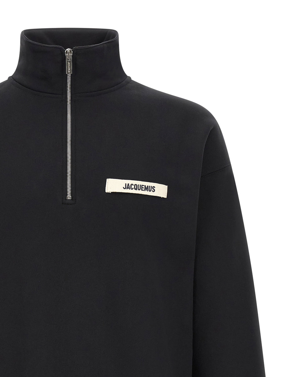 Jacquemus Le Camionneur Gros Grain Sweatshirt For Men Black Cotton