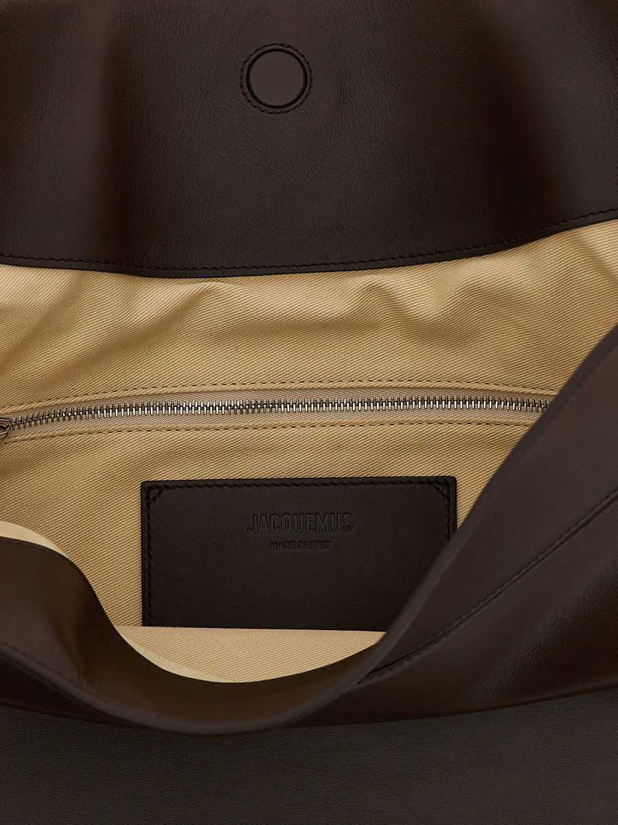 Jacquemus Le Sac Ovalo Shoulder Bag Leather Brown Calfskin For Women Modern Everyday Luxury