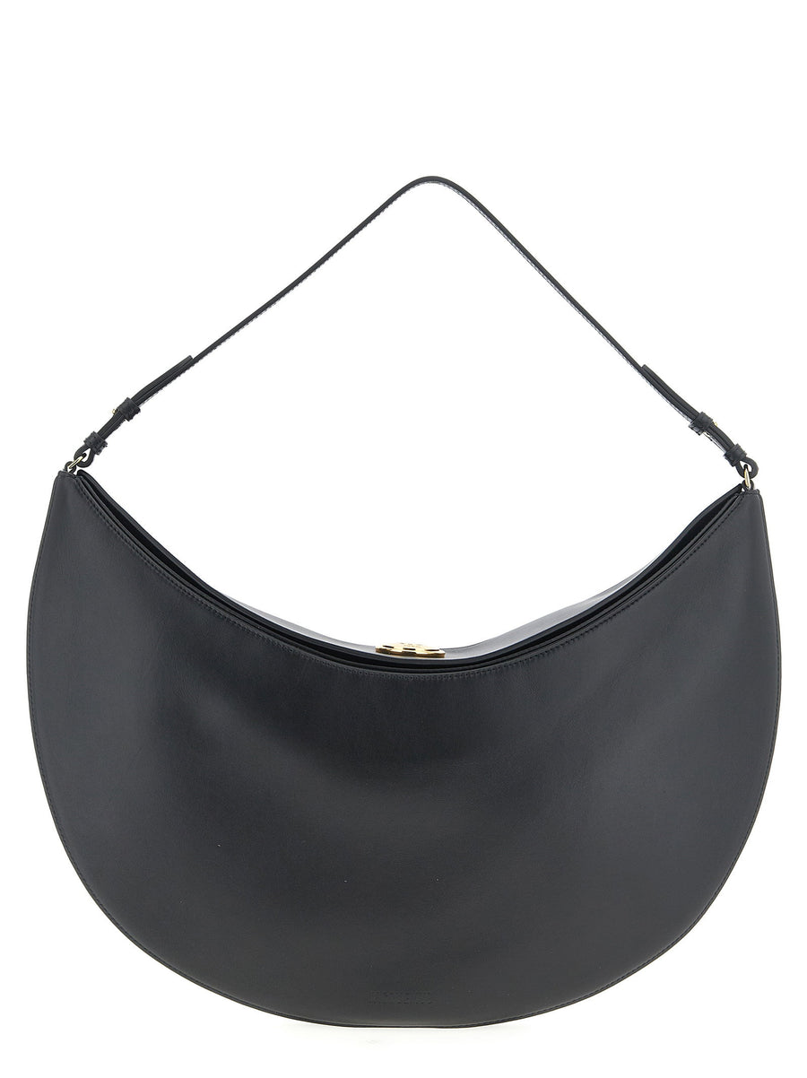 Jacquemus Le Sac Ovalo Black Leather Shoulder Bag For Women