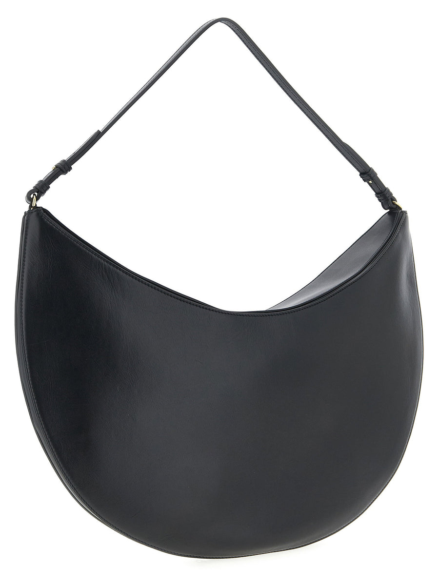 Jacquemus Le Sac Ovalo Black Leather Shoulder Bag For Women