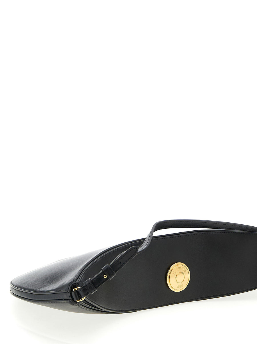 Jacquemus Le Sac Ovalo Black Leather Shoulder Bag For Women