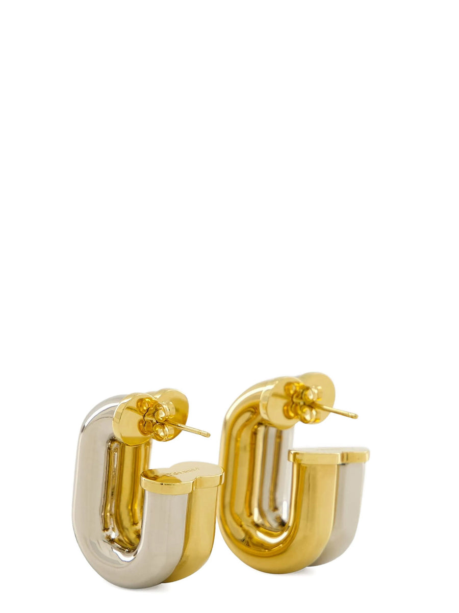 Paco Rabanne XL Link Earrings for Women Bold Statement Multicolor Two Tone Mesh Lightweight Aluminium Pivot Closure