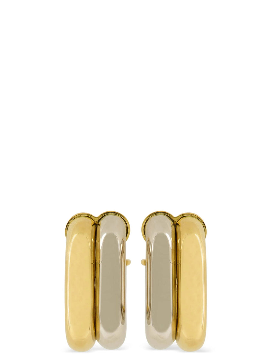 Paco Rabanne XL Link Earrings for Women Bold Statement Multicolor Two Tone Mesh Lightweight Aluminium Pivot Closure
