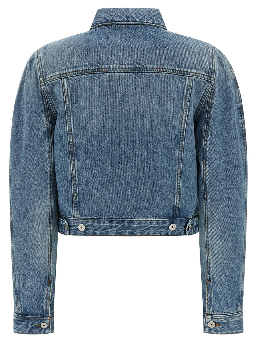 Jacquemus Denim Jacket La Veste Denimes Ovalo For Women With Cropped Tailored Fit Luxurious Style