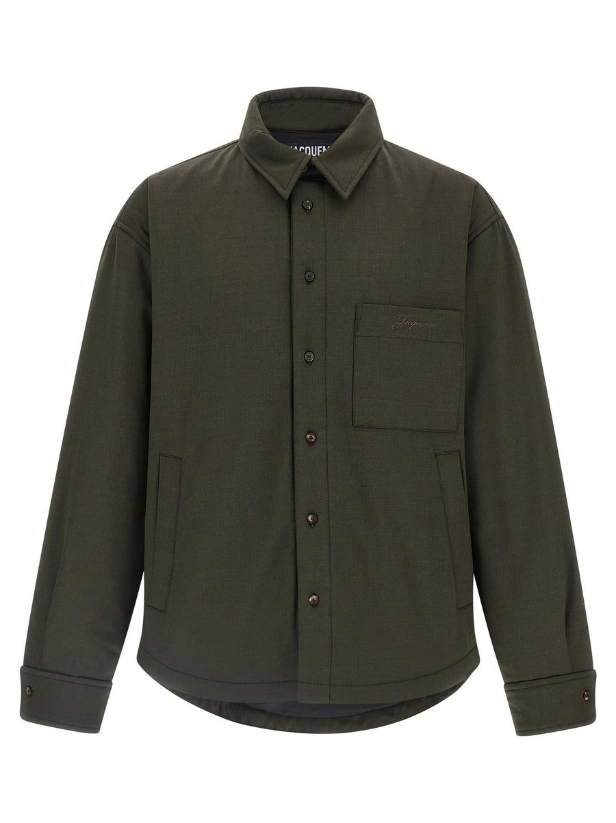 Jacquemus Overshirt La Chemise Boulanger Padded Wool Lined Warm Refined Outerwear for Men