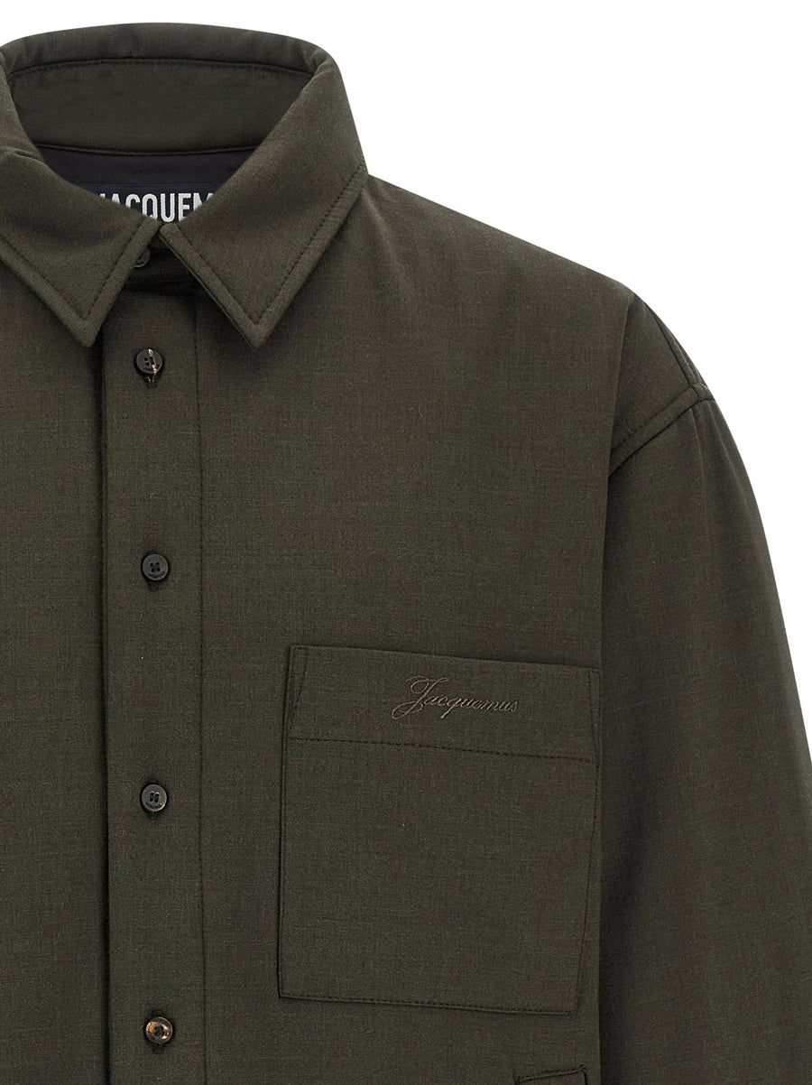 Jacquemus Overshirt La Chemise Boulanger Padded Wool Lined Warm Refined Outerwear for Men