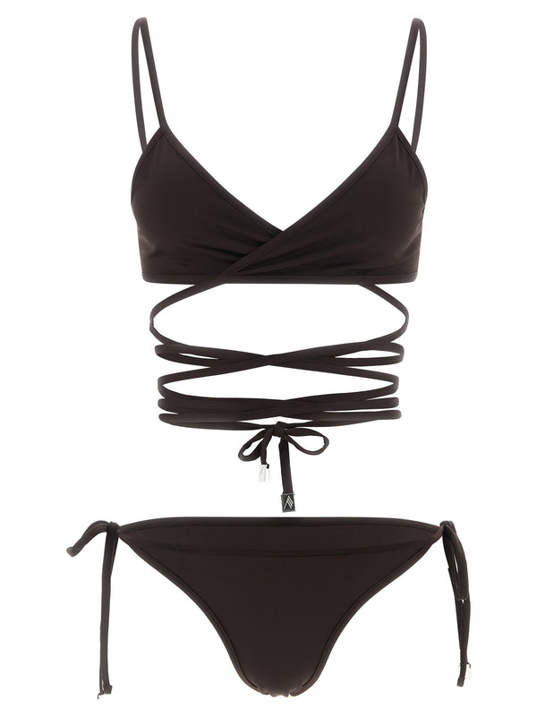 The Attico Il Primo Bagno Bikini Luxury Lace Triangle Top With Metal Logo Details For Women