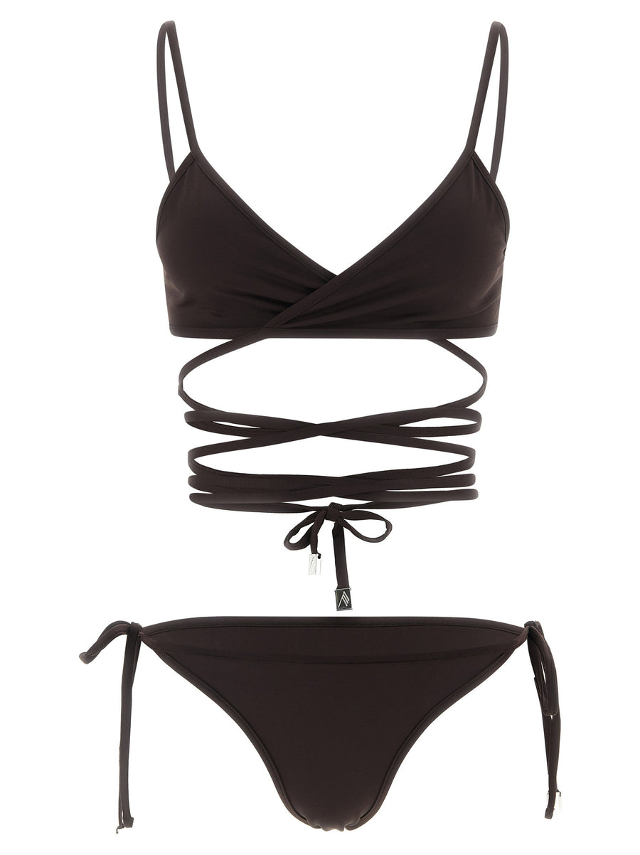 The Attico Il Primo Bagno Bikini Luxury Lace Triangle Top With Metal Logo Details For Women
