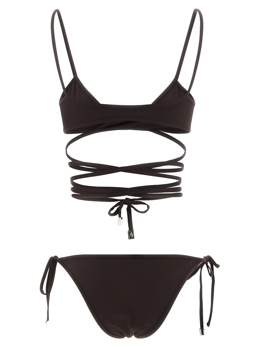 The Attico Il Primo Bagno Bikini Luxury Lace Triangle Top With Metal Logo Details For Women