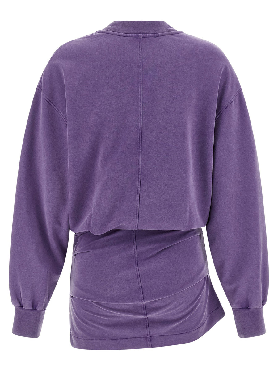 The Attico Faded Purple Sweatshirt Dress Two Piece Silhouette For Women Luxury Streetwear