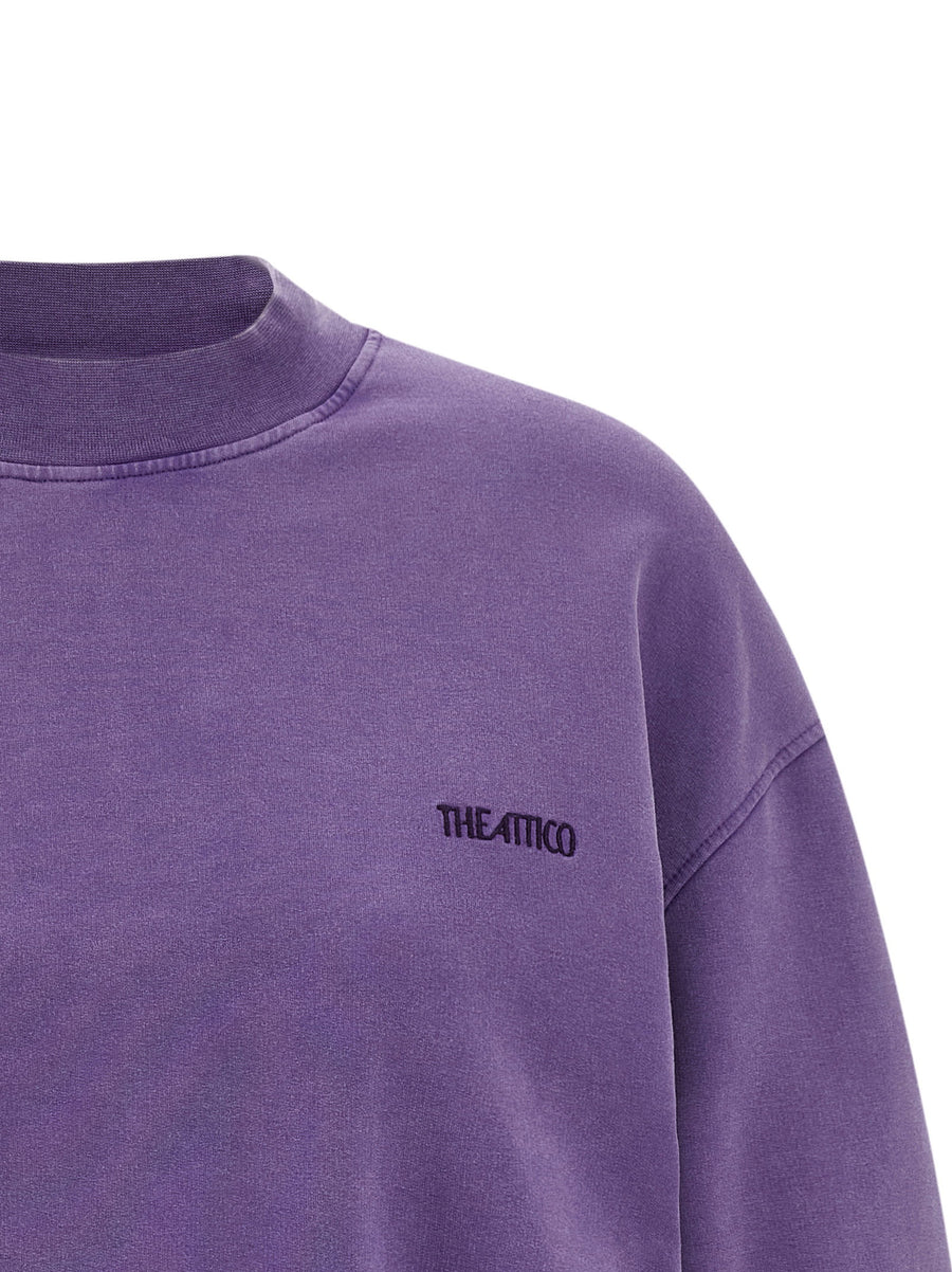 The Attico Faded Purple Sweatshirt Dress Two Piece Silhouette For Women Luxury Streetwear