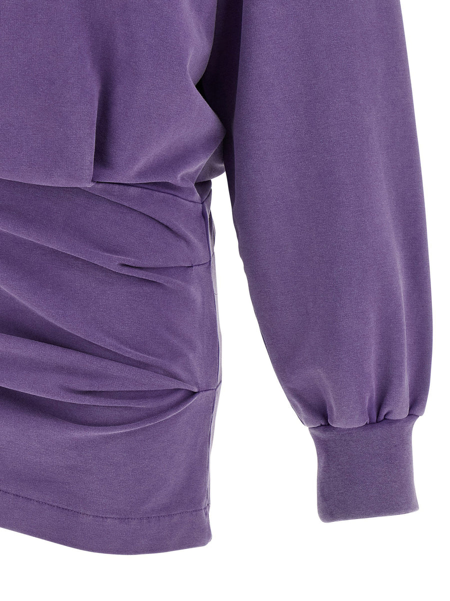 The Attico Faded Purple Sweatshirt Dress Two Piece Silhouette For Women Luxury Streetwear