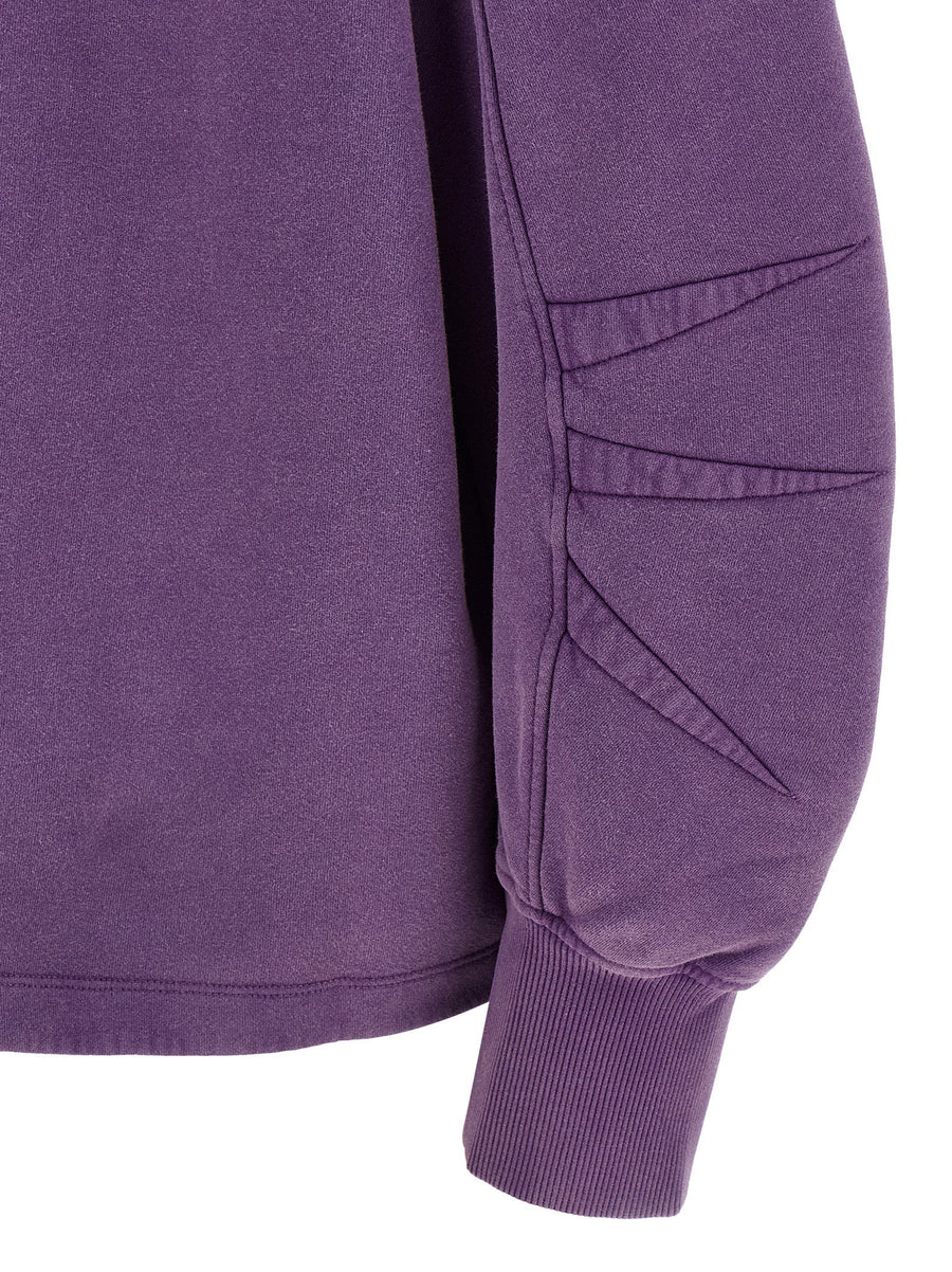 The Attico Shaped Slit Sweatshirt For Women Premium 100 Percent Cotton Fleece Purple With Asymmetrical Hem
