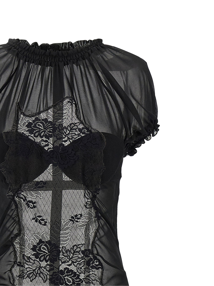 The Attico Lace Tulle Dress