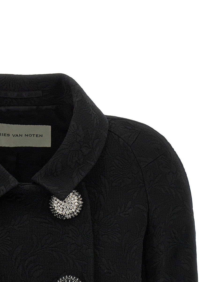 Dries Van Noten Vipa Blazer Black Viscose Cotton Blend