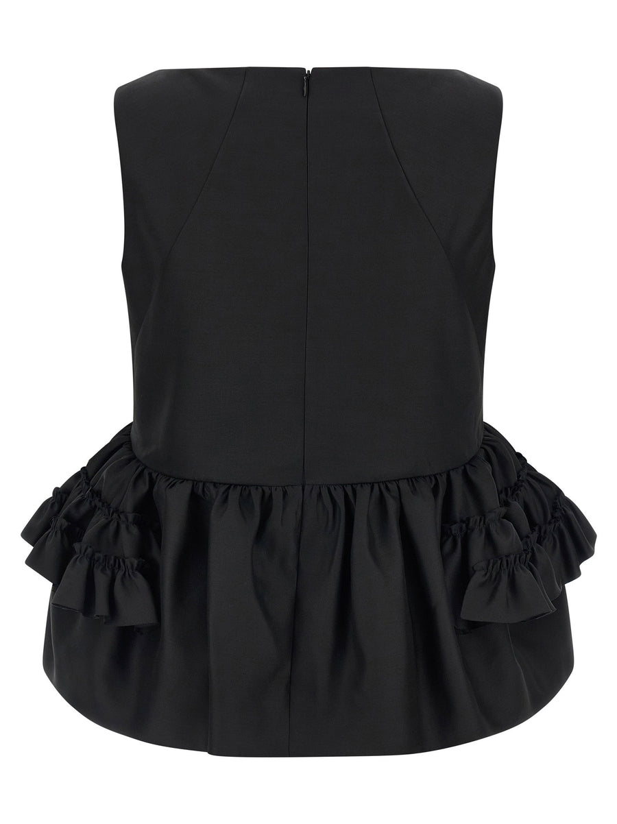Dries Van Noten Casey Top Wool Silk Blend Boat Neck For Women Stylish Day To Night Elegant Top
