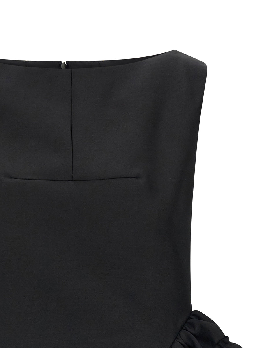 Dries Van Noten Casey Top Wool Silk Blend Boat Neck For Women Stylish Day To Night Elegant Top