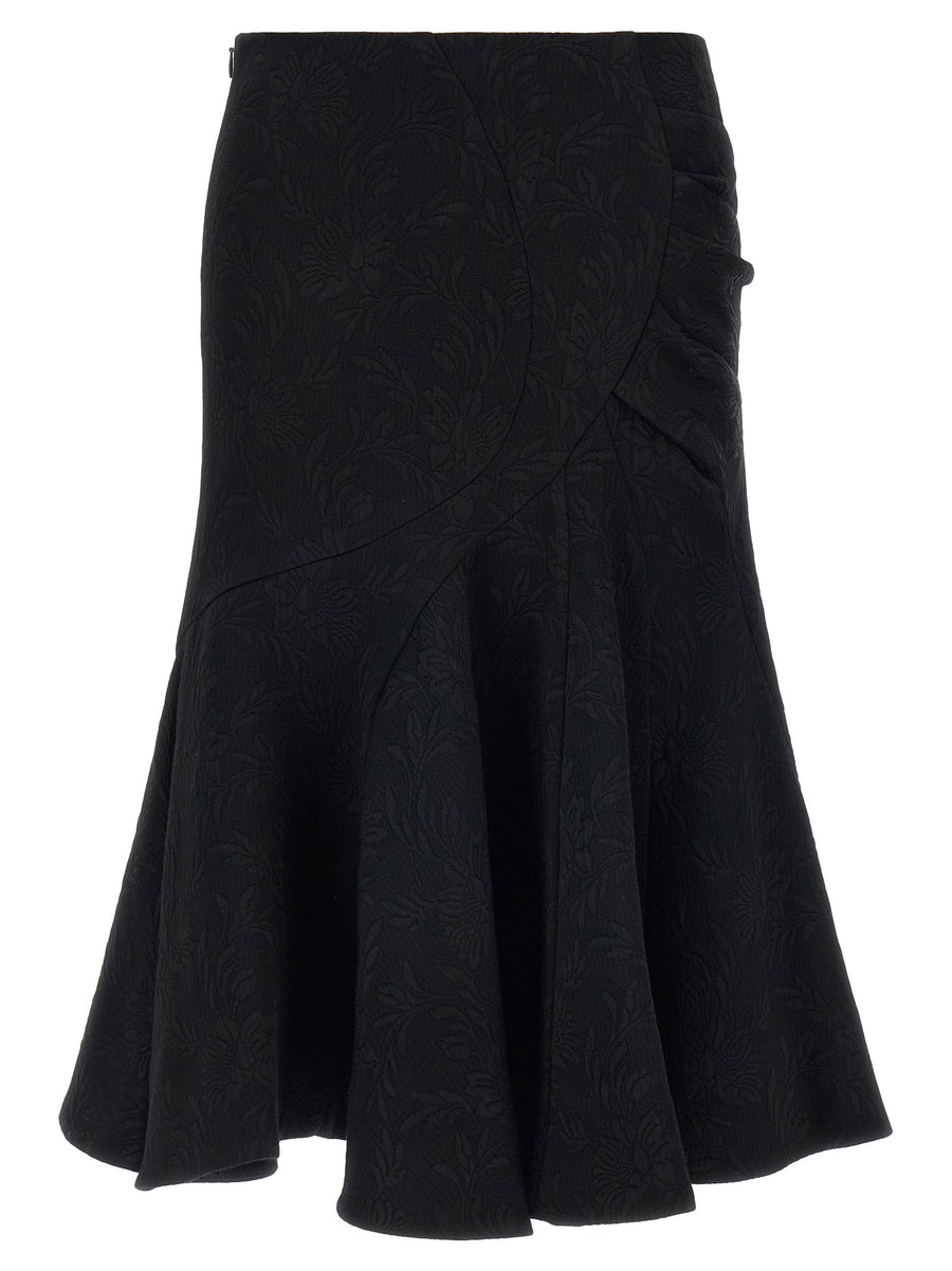 Dries Van Noten Sibel Jacquard Midi Skirt For Women Luxurious Floral Texture Day To Night