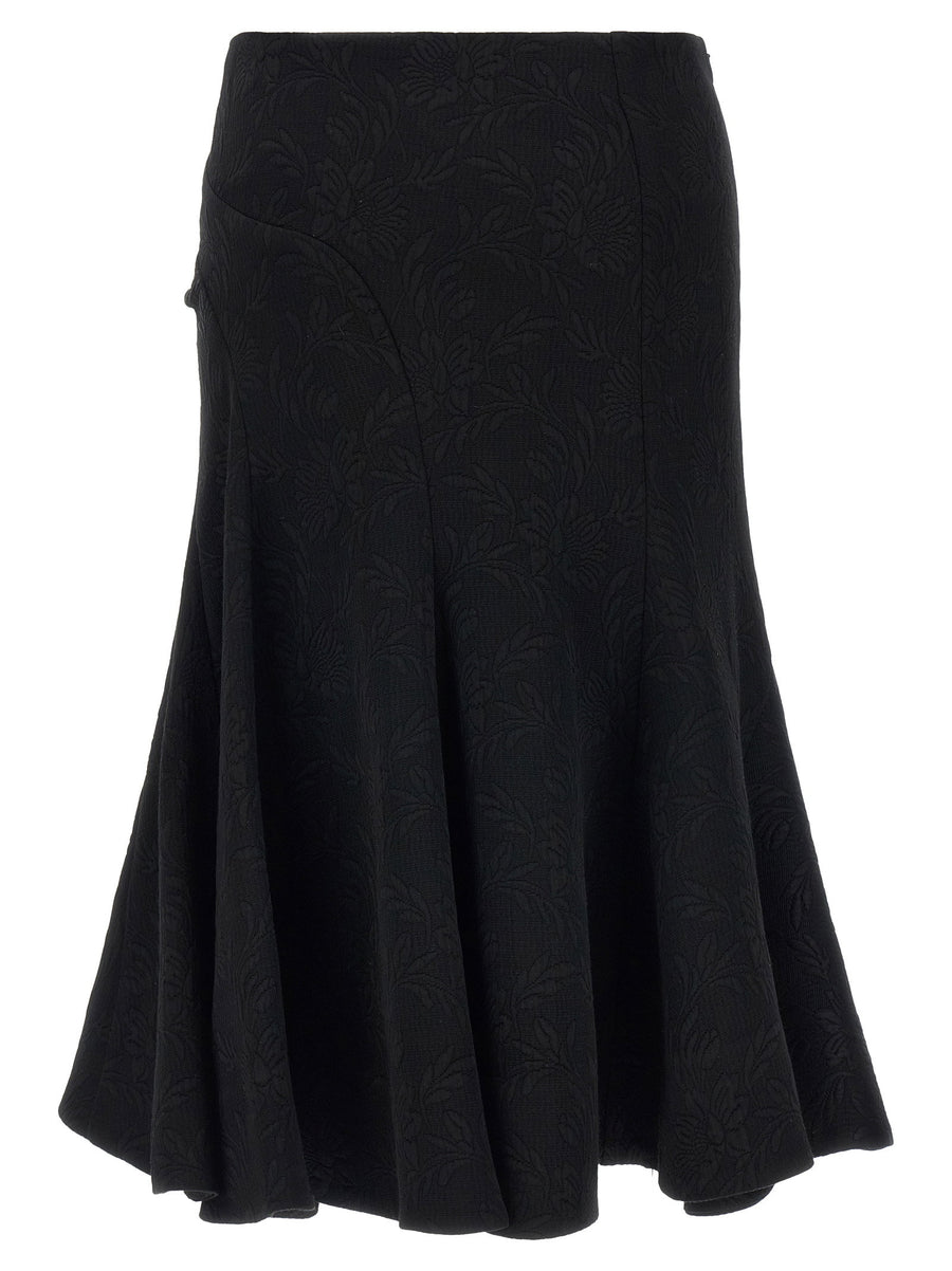 Dries Van Noten Sibel Jacquard Midi Skirt For Women Luxurious Floral Texture Day To Night