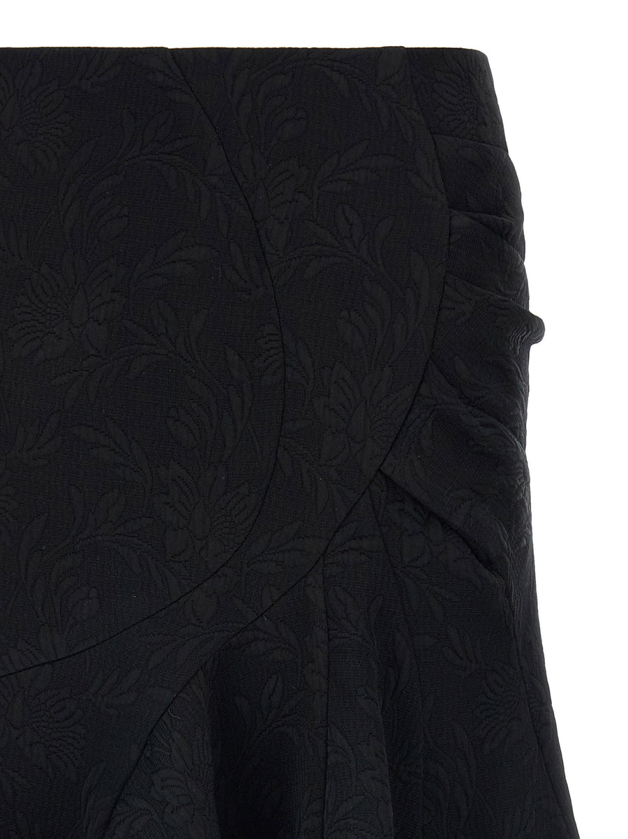 Dries Van Noten Sibel Jacquard Midi Skirt For Women Luxurious Floral Texture Day To Night