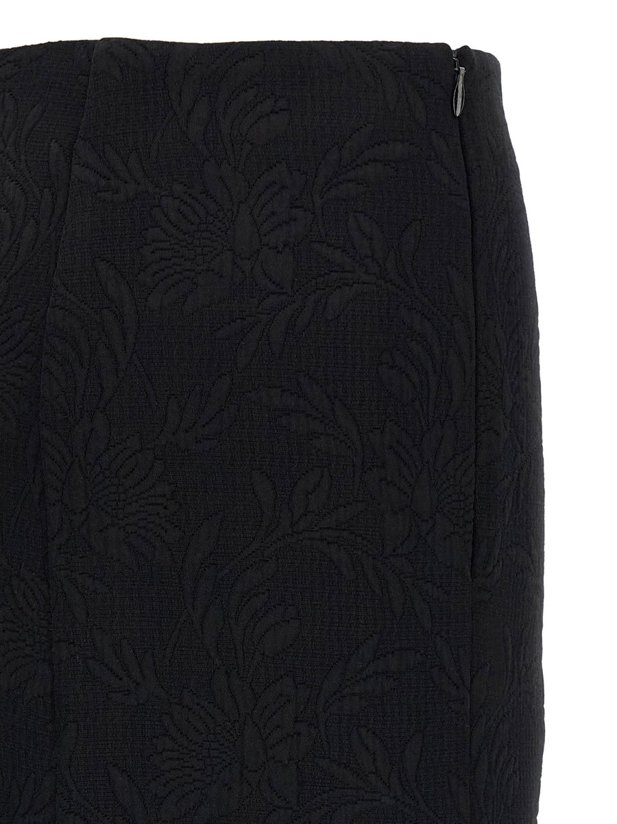 Dries Van Noten Sibel Jacquard Midi Skirt For Women Luxurious Floral Texture Day To Night