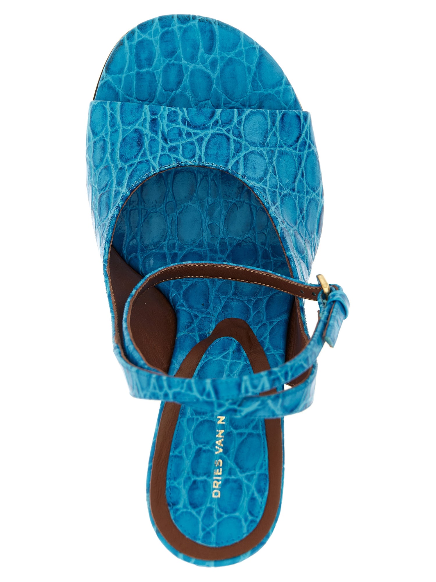 Dries Van Noten Embossed Leather Sandals