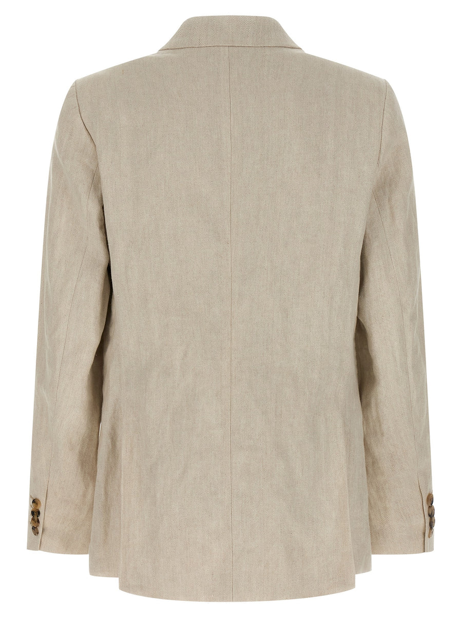 Dries Van Noten Barry Blazer Beige Cotton Linen Double Breasted For Men Breathable Tailored Spring Summer 2026