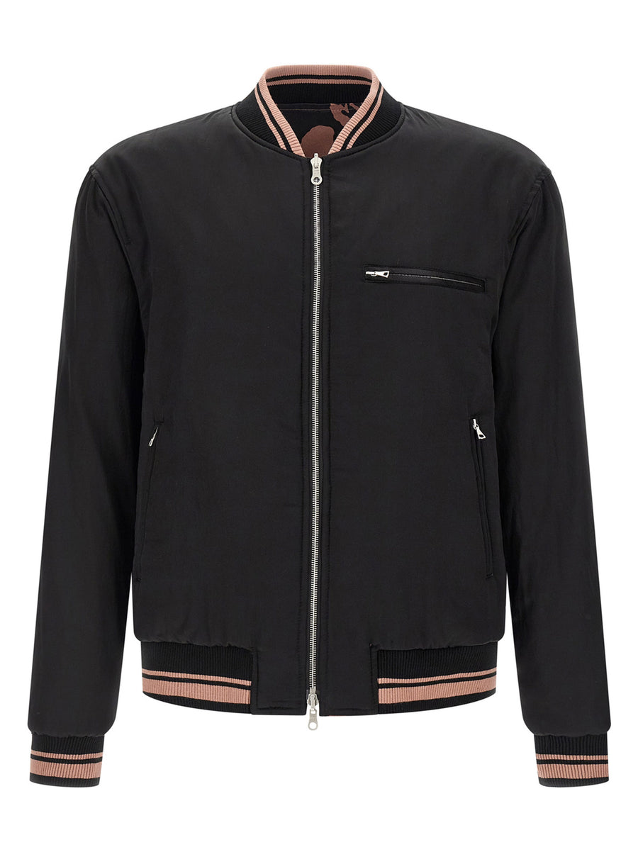 Dries Van Noten Volker Reversible Bomber Jacket for Men Multicolor Satin Dual Looks